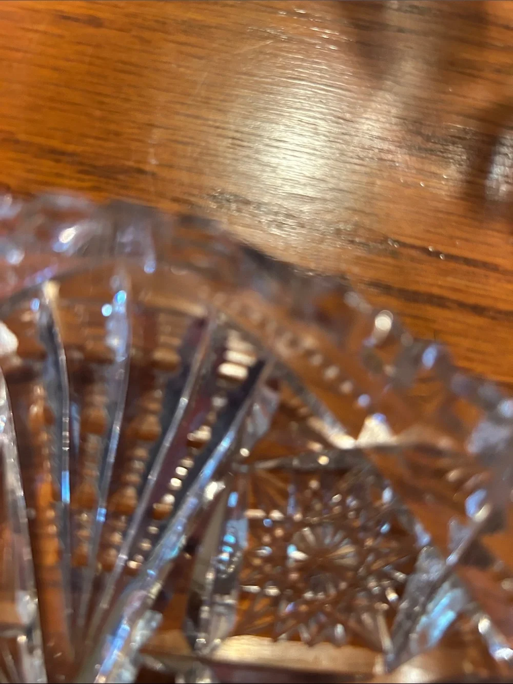 Libbey 6” Clear ABP Cut Glass Serving nappy shallow bowl - Elegant